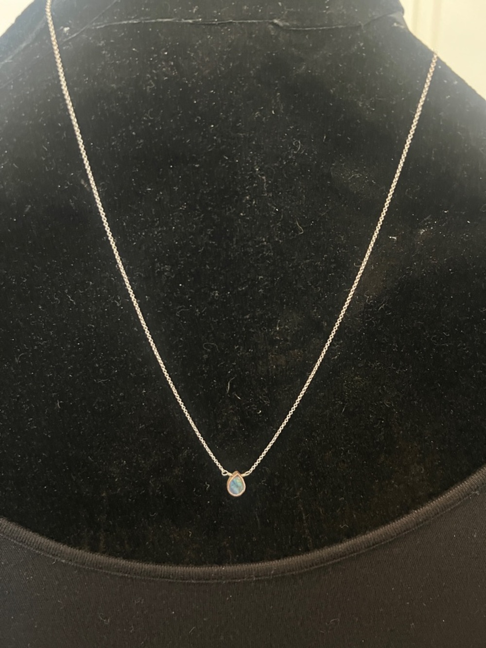 Sterling Silver Blue Teardrop Necklace - Women Jewelry